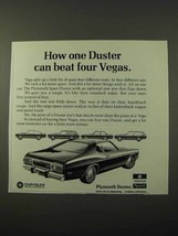 1972 Plymouth Duster Ad - Can Beat Four Vegas - £14.62 GBP