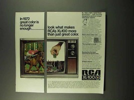 1972 RCA XL-100 Television Ad - Color No Longer Enough - $18.49