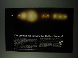 1972 Sears DieHard Battery Ad - Find the Car With - $18.49