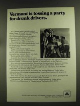 1972 State Farm Insurance Ad - Vermont Drunk Drivers - £14.77 GBP