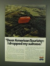 1973 American Tourister Luggage Ad - I Dropped Suitcase - $18.49