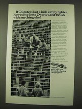 1973 Colgate Toothpaste Ad - Jesse Owens Won't Brush - $18.49