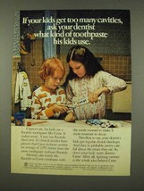 1973 Crest Toothpaste Ad - Kids Get Too Many Cavities - $18.49