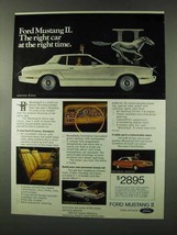 1973 Ford Mustang II Ghia, Two-Door Hardtop &amp;  2+2 Ad - £14.52 GBP