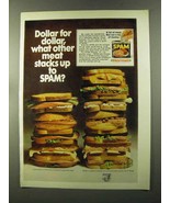 1973 Hormel SPAM Ad - Dollar for Dollar - $18.49