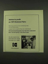 1973 Kodak Photography Ad - Science Fairs - £14.53 GBP