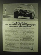 1973 Mercedes-Benz 450 SE Sedan Ad - Prompt to Invest - £14.65 GBP