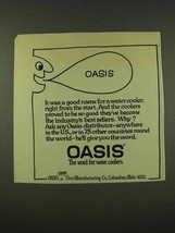 1973 Oasis Water Cooler Ad - £14.53 GBP