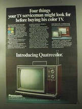 1973 Panasonic Quatrecolor Television Ad - Serviceman - $18.49