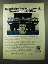 1973 Quaker State Motor Oil Ad - Don't Think of it As - $18.49