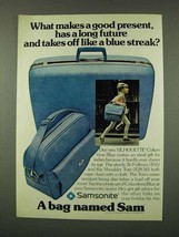 1973 Samsonite Silhouette Columbine Blue Luggage Ad - £14.78 GBP