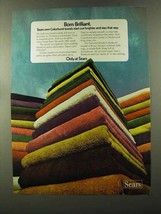 1973 Sears Colorburst Towels Ad - Born Brilliant - £14.55 GBP