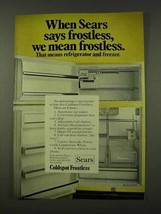 1973 Sears Coldspot Frostless Refrigerator Ad - $18.49