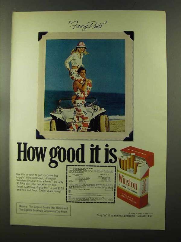 Primary image for 1973 Winston Cigarettes Ad - Fancy Pants
