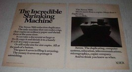 1973 Xerox 7000 Copier Ad - Shrinking Machine - £14.49 GBP