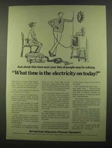1974 American Electric Power Ad - Time Electricity On - £14.90 GBP