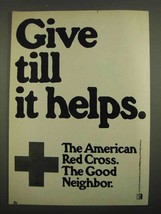 1974 American Red Cross Ad - Give Till it Helps - £14.54 GBP