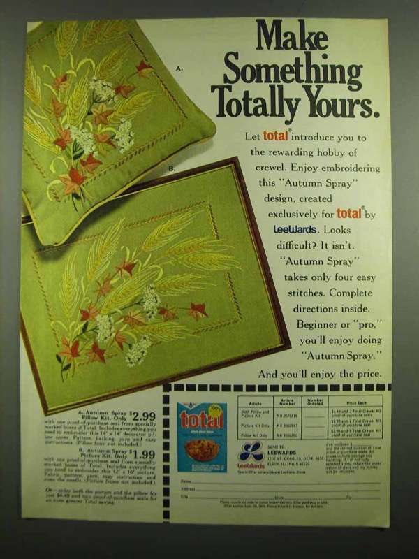 1974 General Mills Total Cereal Ad - Make Totally Yours - $18.49