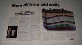 1974 Exxon Oil Ad - More Oil From Old Wells - £14.54 GBP