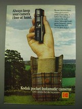 1974 Kodak Pocket Instamatic Cameras Ad - Close at Hand - $18.49