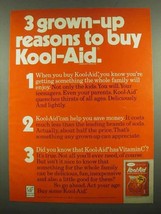 1974 Kool-Aid Drink Ad - 3 Grown-up Reasons to Buy - £14.78 GBP