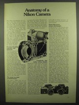 1974 Nikon FTN and F2 Cameras Ad - Anatomy of Camera - £14.53 GBP