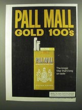 1974 Pall Mall Cigarettes Ad - Gold 100&#39;s - £14.77 GBP