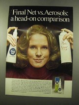 1975 Clairol Final Net Hair Spray Ad - Head-on - £14.50 GBP