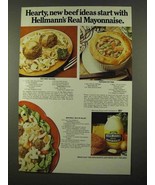 1975 Hellmann&#39;s Mayonnaise Ad - Mini Beef Rounds - $18.49