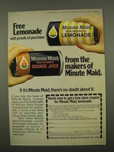 1975 Minute Maid Frozen Lemonade and Orange Juice Ad - £14.78 GBP