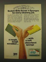 1975 3M Scotch-Brite Kitchen Scrub &#39;n Sponge Ad - £14.77 GBP