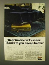 1975 American Tourister Luggage Ad - I Sleep Better - $18.49