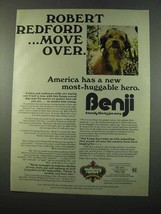 1975 Benji Movie Ad - Robert Redford Move Over - £14.78 GBP