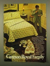 1975 Cannon Royal Family Charleston Filagree Linens Ad - £14.78 GBP