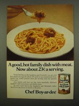 1975 Chef Boy-Ar-Dee Spaghetti and Meatballs Ad - £14.87 GBP