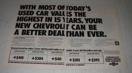 1975 Chevrolet Cars Ad - Today&#39;s Used Car Values - £14.54 GBP