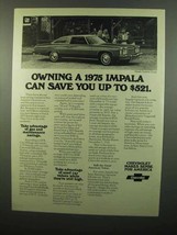 1975 Chevrolet Impala Custom Coupe Ad - Can Save You - £14.76 GBP