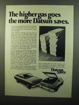 1975 Datsun B-210 Car Ad - The Higher Gas Goes - $18.49