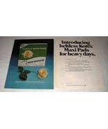 1975 Kotex Maxi Pads Ad - For Heavy Days - £14.54 GBP