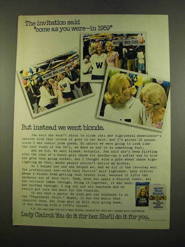 1975 Lady Clairol Hair Color Ad - Invitation - £14.50 GBP