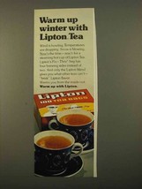 1975 Lipton Tea Bags Ad - Warm Up Winter - $18.49