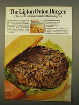 1975 Lipton Onion Soup Ad - Lipton Onion Burger - $18.49