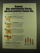 1975 No Nonsense Panty Hose Ad - Facts About Fit - £14.50 GBP