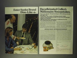 1976 Sanka Coffee Ad - Dine-Like-a-Millionaire - £14.78 GBP