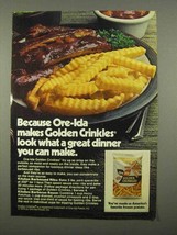 1975 Ore-Ida Golden Crinkles French Fries Ad - £14.48 GBP
