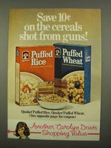1975 Quaker Puffed Rice and Puffed Wheat Cereal Ad - $18.49