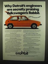 1975 Volkswagen Rabbit Ad - Detroit&#39;s Engineers - £14.44 GBP