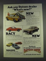 1977 Datsun B-210 Plus, 200-SX, 801 and Wagons Ad - $18.49