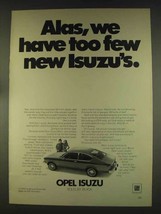 1976 Buick Opel Isuzu Ad - Alas, We Have Too Few - £14.73 GBP