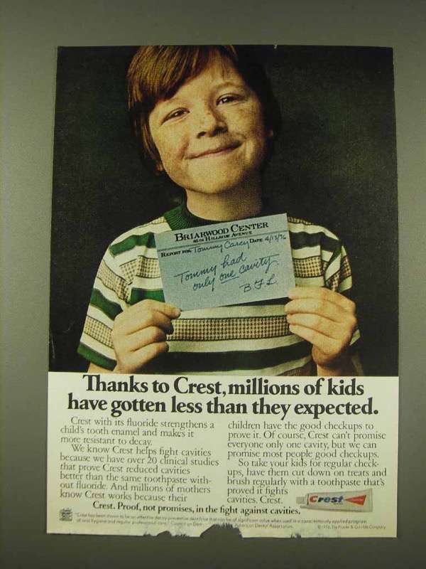 1976 Crest Toothpaste Ad - Less Than They Expected - £14.50 GBP